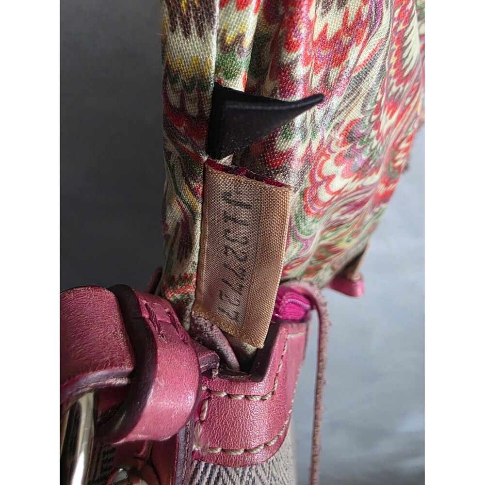 Dooney & Bourke Pink Plaid Small East West Baguette Shoulder Hobo Slouchy Bag - Picture 10 of 14